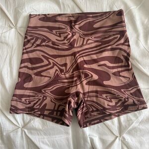VITALITY Brown Camouflage High-Waisted Shorts